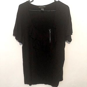 Cable & Gauge ruffle side zip top sz 2X